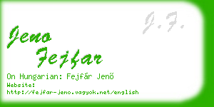 jeno fejfar business card